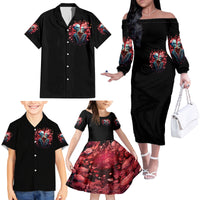 Couple Skull Family Matching Off Shoulder Long Sleeve Dress and Hawaiian Shirt You & Me We Got This - Wonder Print Shop