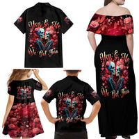 Couple Skull Family Matching Off Shoulder Maxi Dress and Hawaiian Shirt You & Me We Got This - Wonder Print Shop