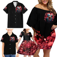 Couple Skull Family Matching Off Shoulder Short Dress and Hawaiian Shirt You & Me We Got This - Wonder Print Shop