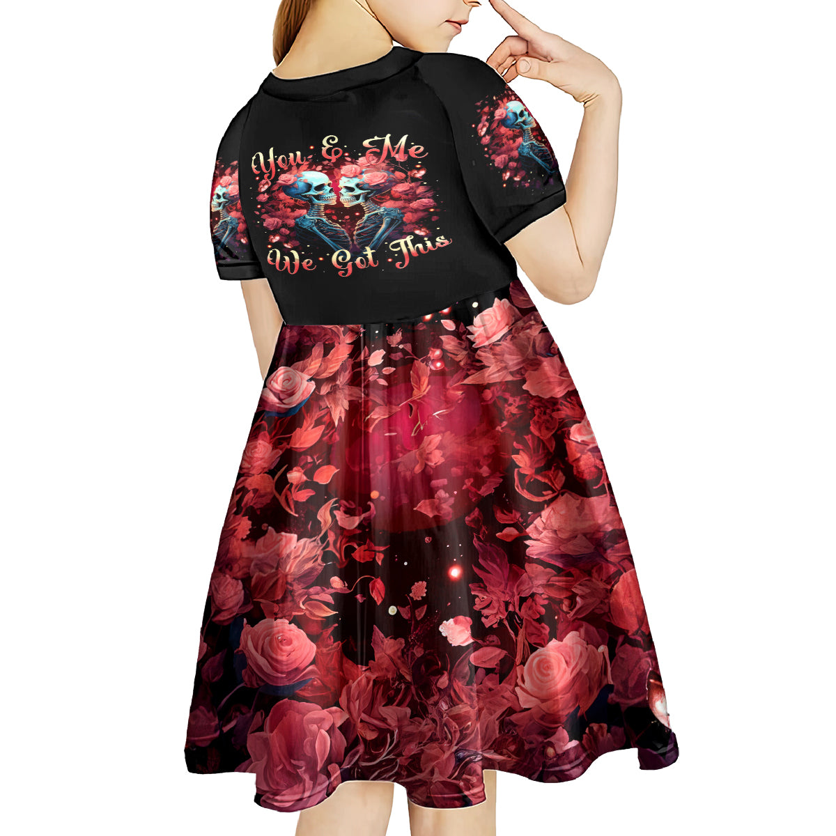 Couple Skull Kid Short Sleeve Dress You & Me We Got This - Wonder Print Shop