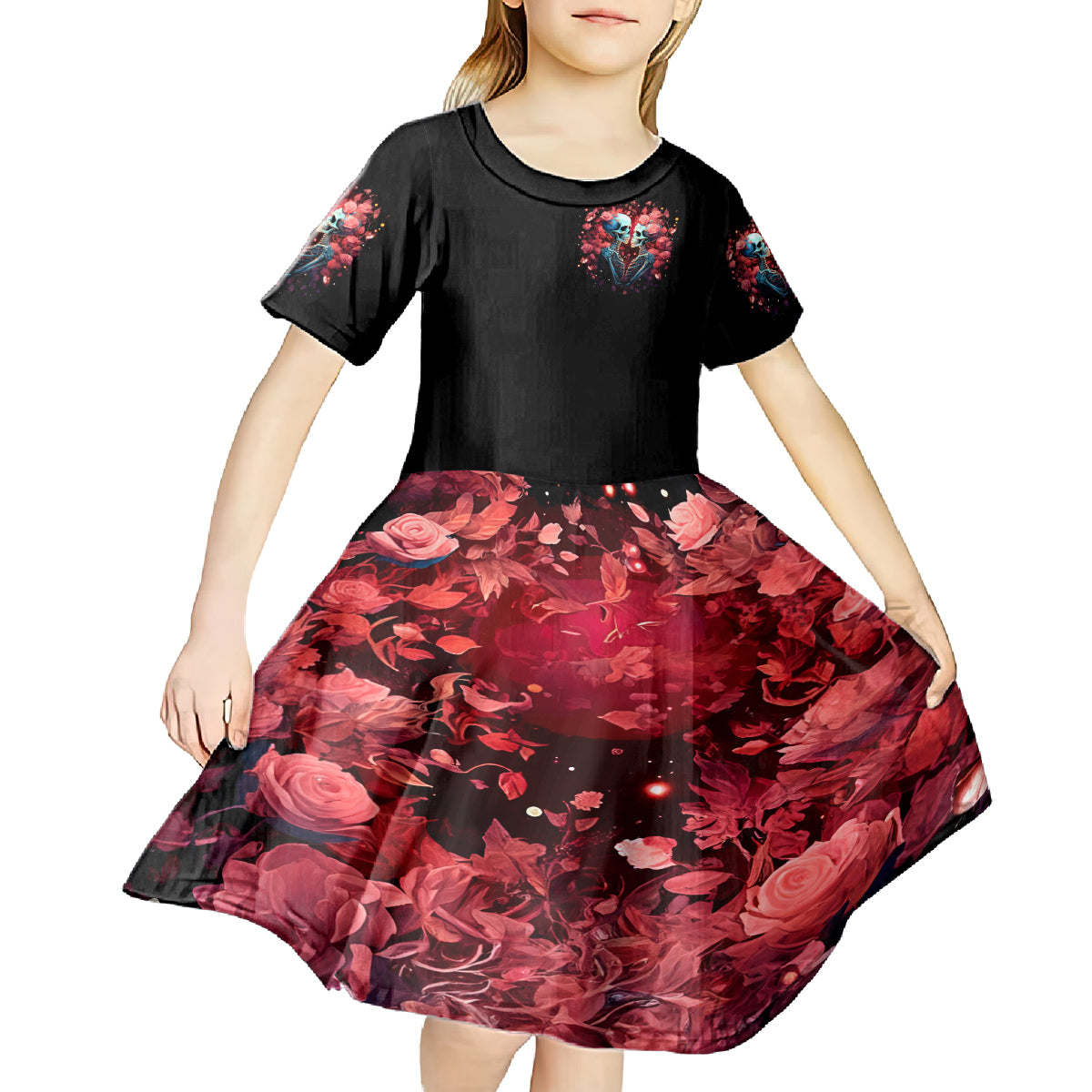 Couple Skull Kid Short Sleeve Dress You & Me We Got This - Wonder Print Shop