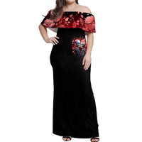 Couple Skull Off Shoulder Maxi Dress You & Me We Got This - Wonder Print Shop
