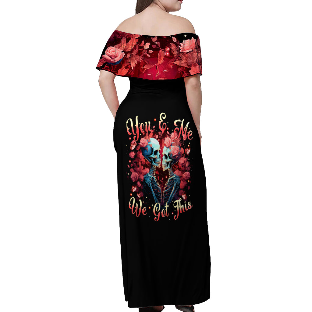 Couple Skull Off Shoulder Maxi Dress You & Me We Got This - Wonder Print Shop