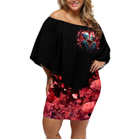 Couple Skull Off Shoulder Short Dress You & Me We Got This - Wonder Print Shop