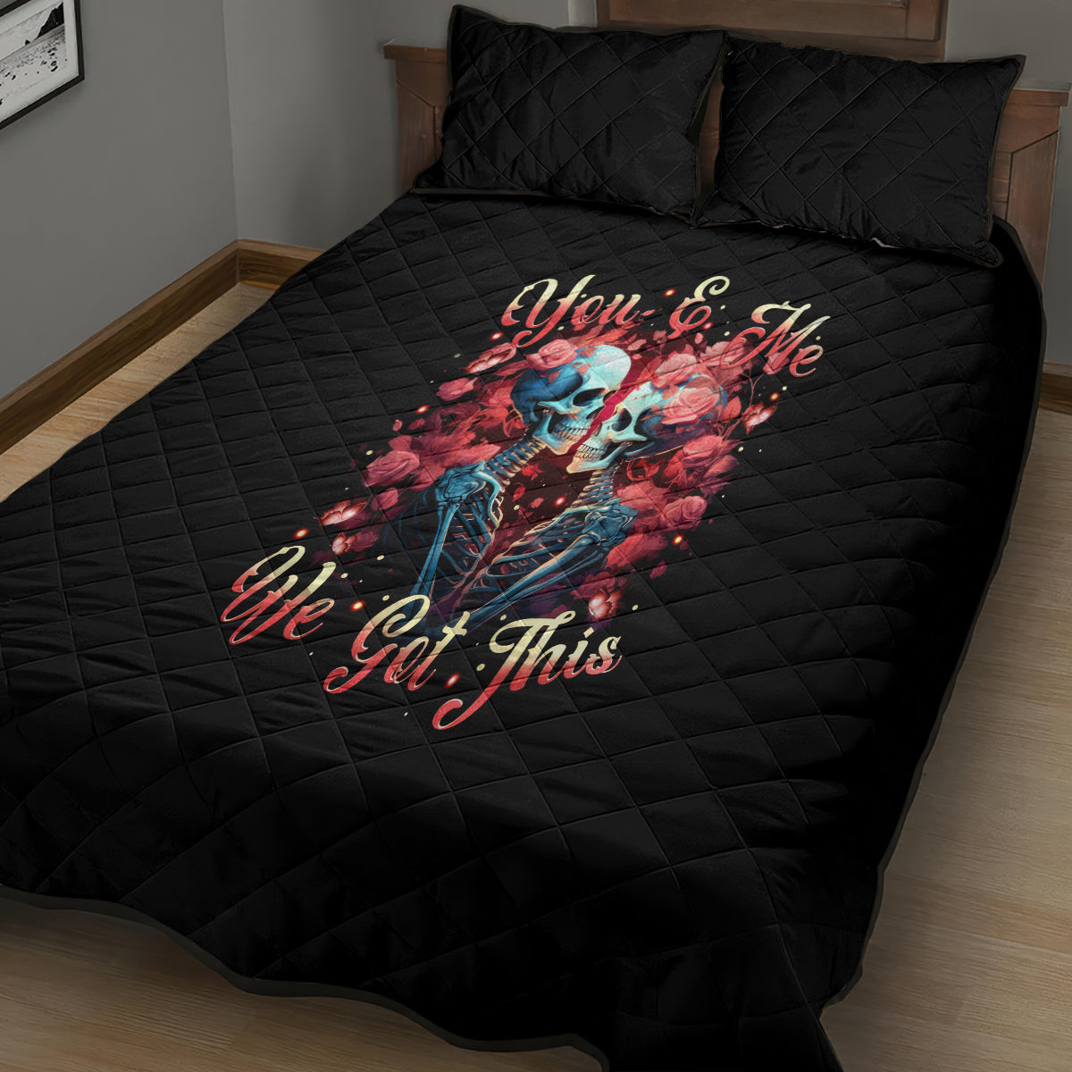 Couple Skull Quilt Bed Set You & Me We Got This - Wonder Print Shop