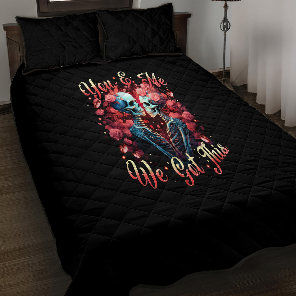 Couple Skull Quilt Bed Set You & Me We Got This - Wonder Print Shop