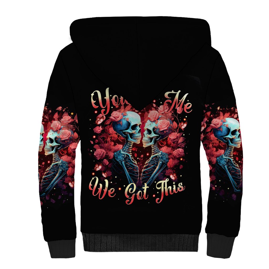 Couple Skull Sherpa Hoodie You & Me We Got This - Wonder Print Shop