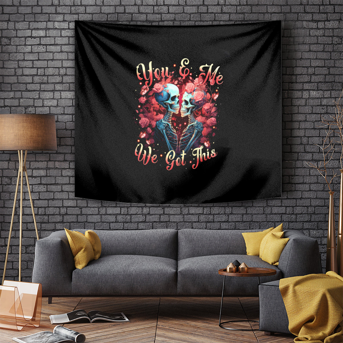 Couple Skull Tapestry You & Me We Got This - Wonder Print Shop