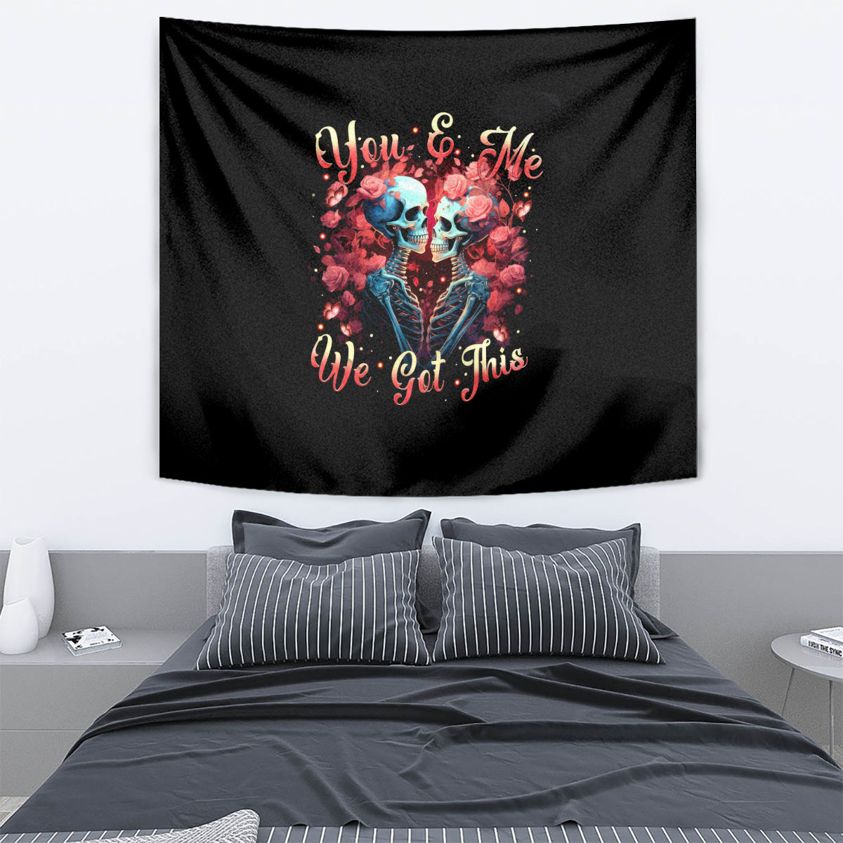 Couple Skull Tapestry You & Me We Got This - Wonder Print Shop