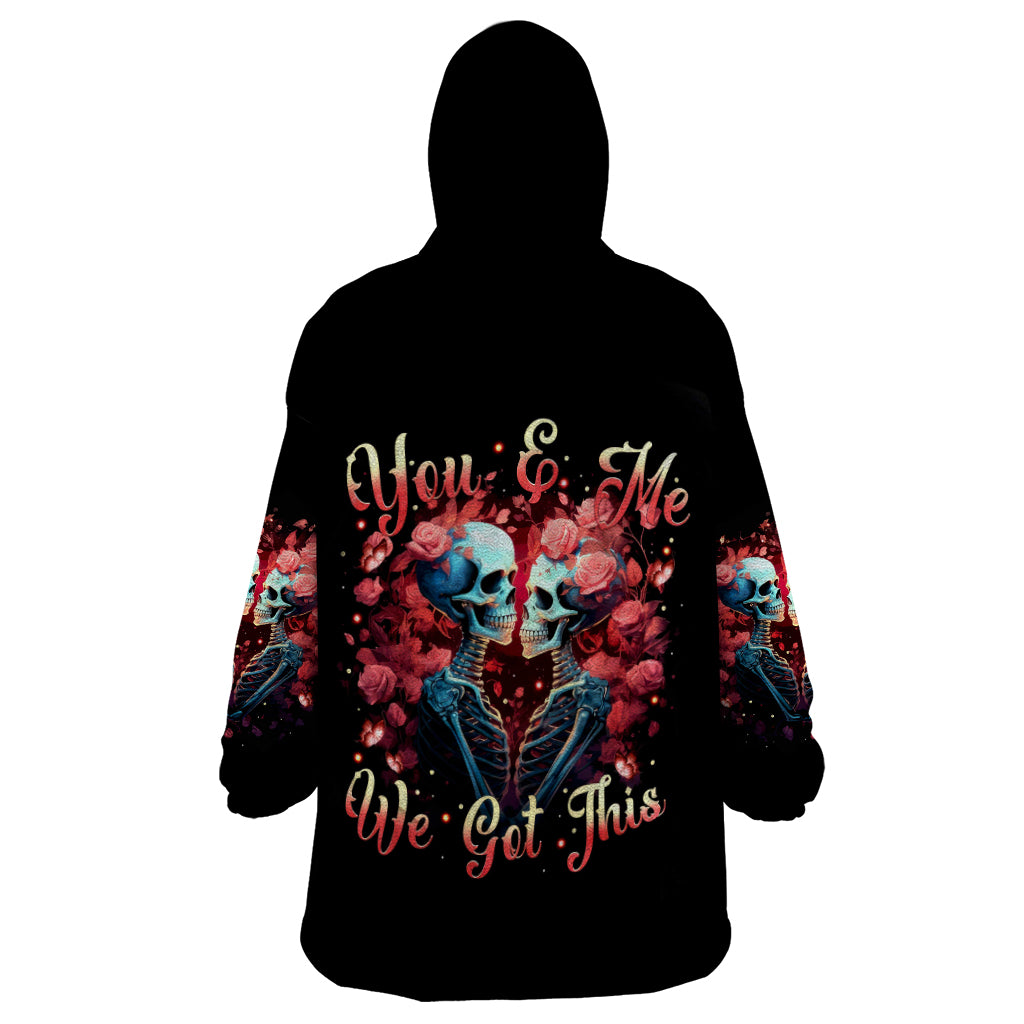 Couple Skull Wearable Blanket Hoodie You & Me We Got This - Wonder Print Shop