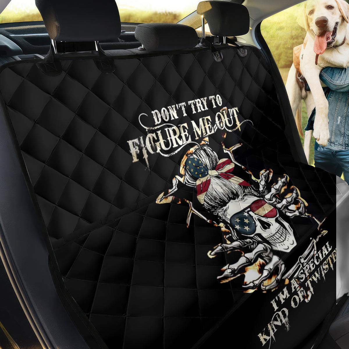 Girl Skull Back Car Seat Cover Don't Try To Figured Me Out I Special Kind - Wonder Print Shop