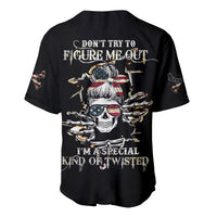 Girl Skull Baseball Jersey Don't Try To Figured Me Out I Special Kind - Wonder Print Shop