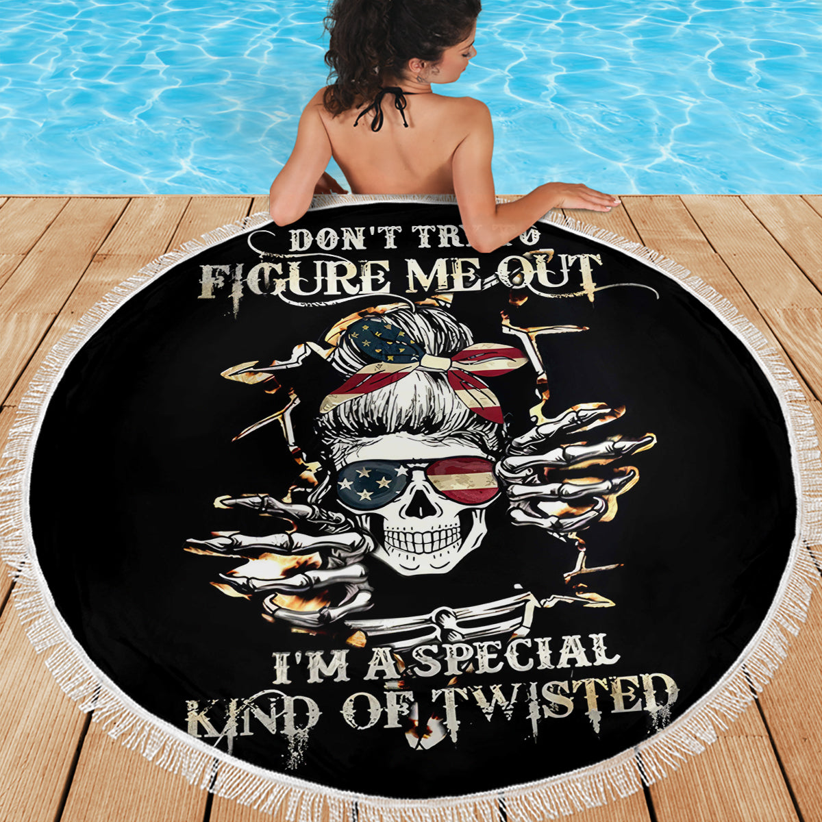 Girl Skull Beach Blanket Don't Try To Figured Me Out I Special Kind - Wonder Print Shop