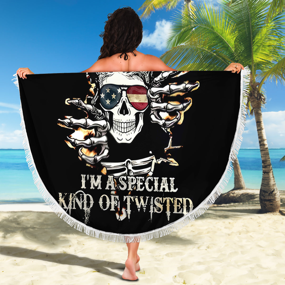 Girl Skull Beach Blanket Don't Try To Figured Me Out I Special Kind - Wonder Print Shop