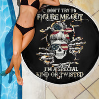 Girl Skull Beach Blanket Don't Try To Figured Me Out I Special Kind - Wonder Print Shop