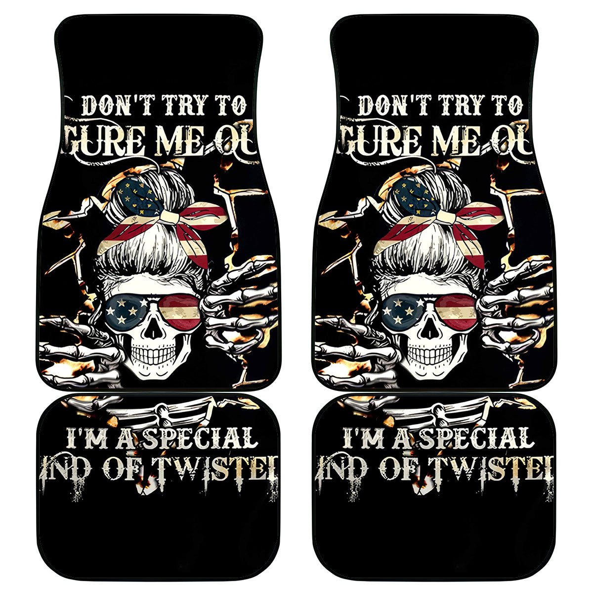 Girl Skull Car Mats Don't Try To Figured Me Out I Special Kind - Wonder Print Shop