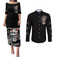 Girl Skull Couples Matching Puletasi Dress and Long Sleeve Button Shirts Don't Try To Figured Me Out I Special Kind - Wonder Print Shop