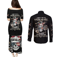 Girl Skull Couples Matching Puletasi Dress and Long Sleeve Button Shirts Don't Try To Figured Me Out I Special Kind - Wonder Print Shop
