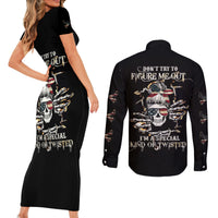Girl Skull Couples Matching Short Sleeve Bodycon Dress and Long Sleeve Button Shirts Don't Try To Figured Me Out I Special Kind - Wonder Print Shop