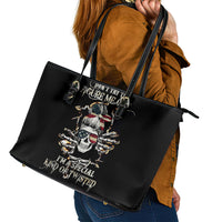 Girl Skull Leather Tote Bag Don't Try To Figured Me Out I Special Kind - Wonder Print Shop