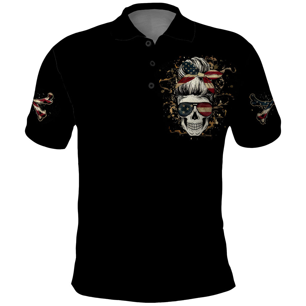 American Skull Polo Shirt I Talk I Smile But Be Carefull When I Silent - Wonder Print Shop