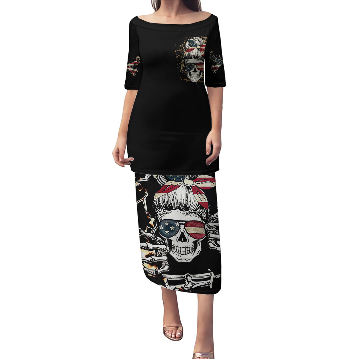 American Skull Puletasi I Talk I Smile But Be Carefull When I Silent - Wonder Print Shop