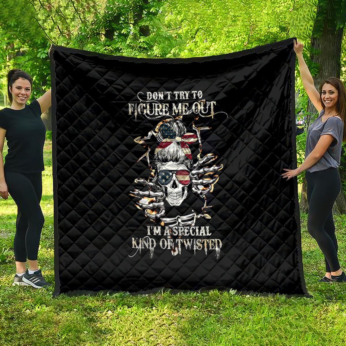 Girl Skull Quilt Don't Try To Figured Me Out I Special Kind - Wonder Print Shop