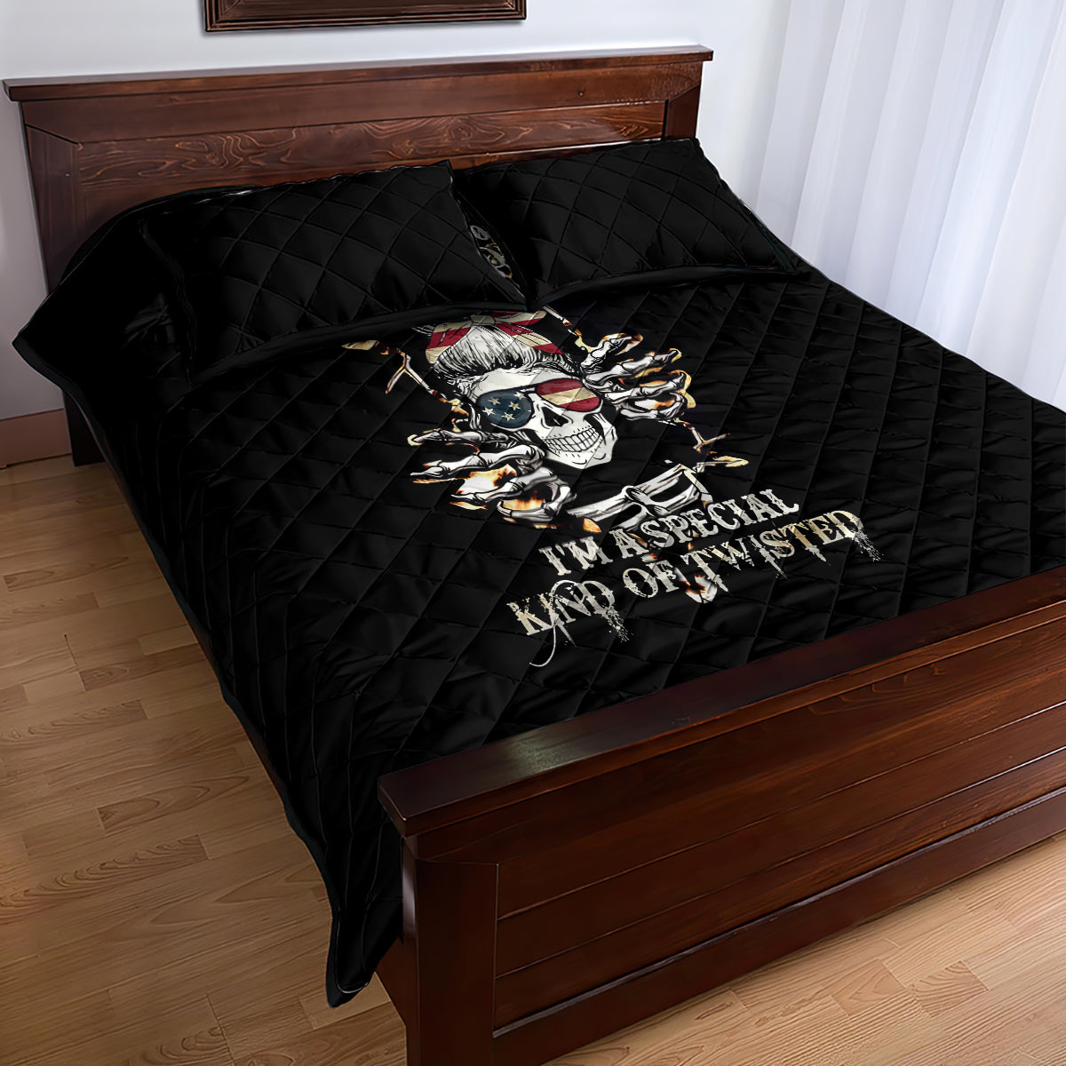 Girl Skull Quilt Bed Set Don't Try To Figured Me Out I Special Kind - Wonder Print Shop