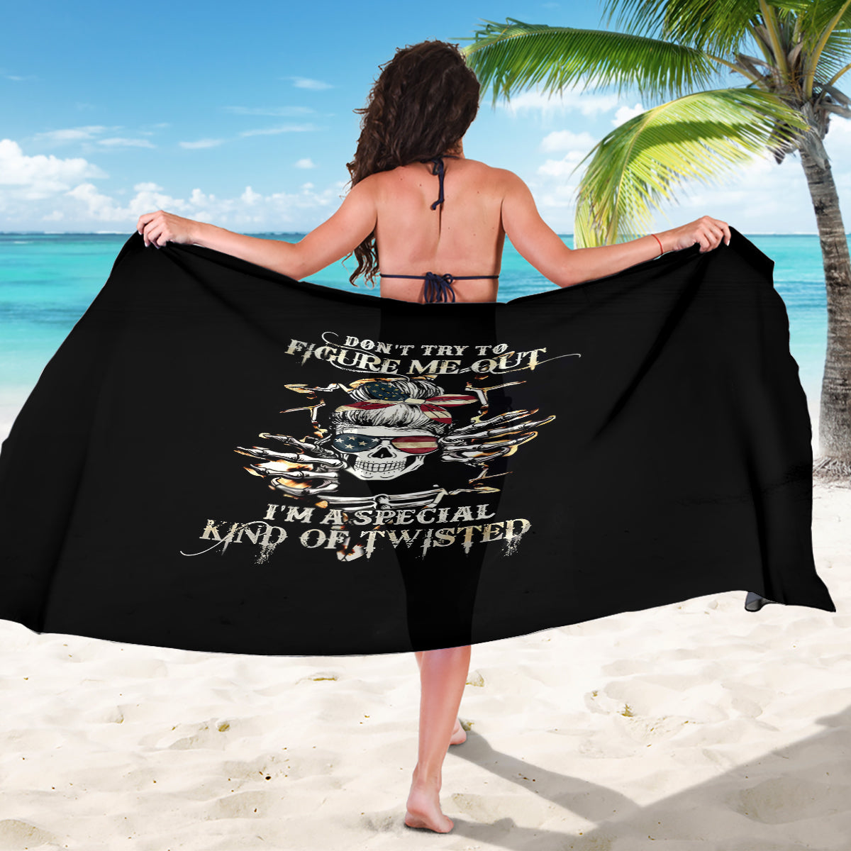 Girl Skull Sarong Don't Try To Figured Me Out I Special Kind - Wonder Print Shop