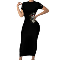 American Skull Short Sleeve Bodycon Dress I Talk I Smile But Be Carefull When I Silent - Wonder Print Shop