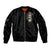 American Skull Sleeve Zip Bomber Jacket I Talk I Smile But Be Carefull When I Silent - Wonder Print Shop