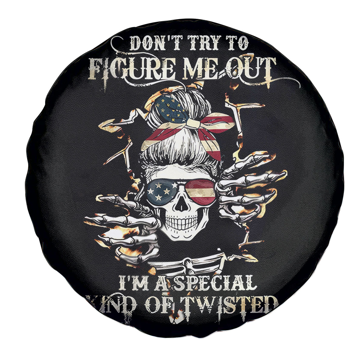 Girl Skull Spare Tire Cover Don't Try To Figured Me Out I Special Kind - Wonder Print Shop