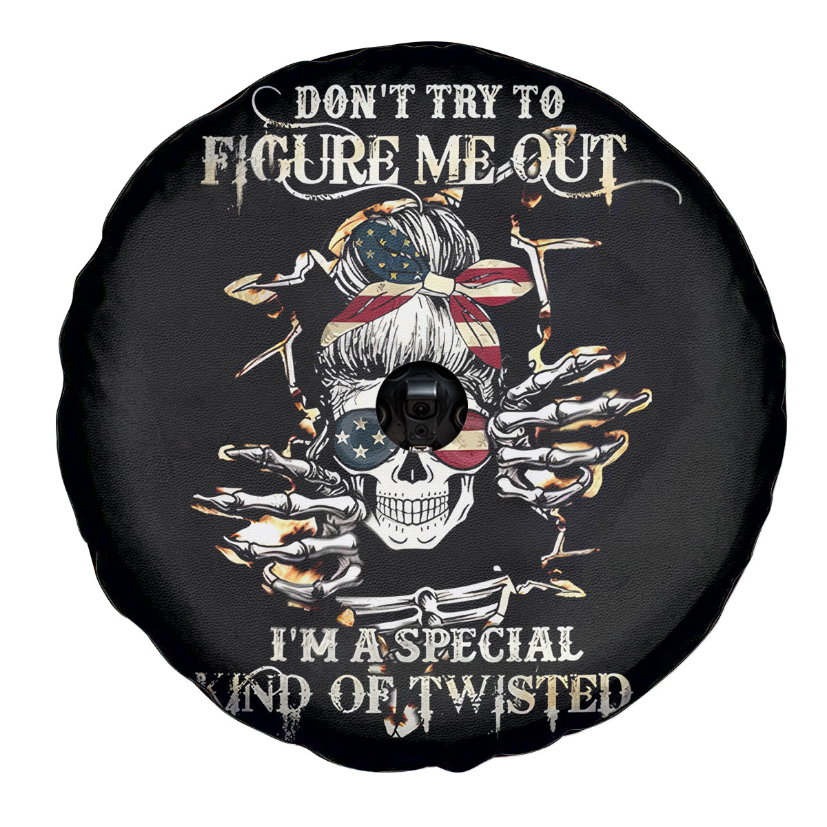 Girl Skull Spare Tire Cover Don't Try To Figured Me Out I Special Kind - Wonder Print Shop