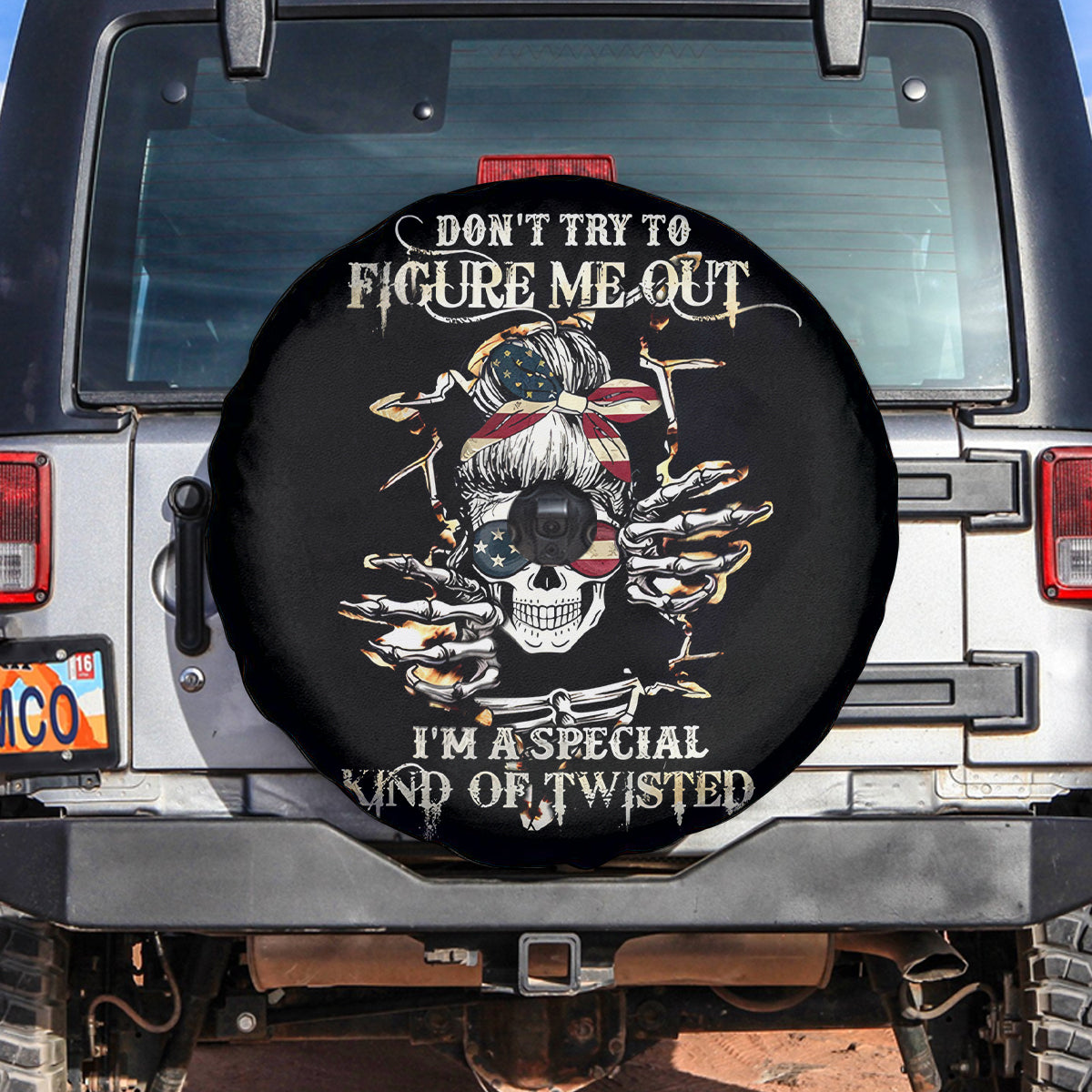 Girl Skull Spare Tire Cover Don't Try To Figured Me Out I Special Kind - Wonder Print Shop