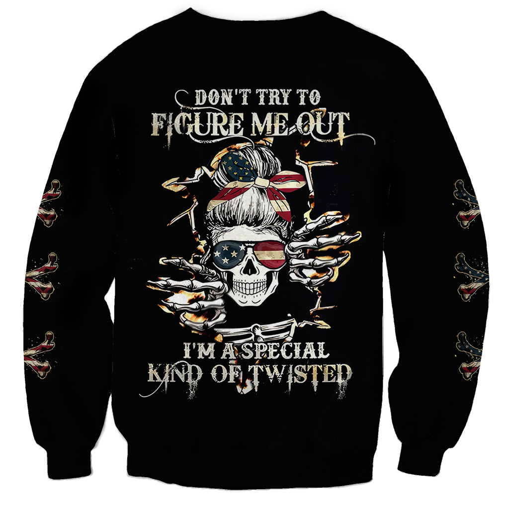 American Skull Sweatshirt I Talk I Smile But Be Carefull When I Silent - Wonder Print Shop