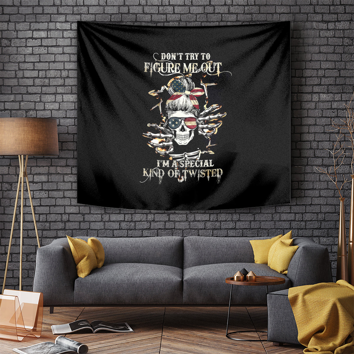 Girl Skull Tapestry Don't Try To Figured Me Out I Special Kind - Wonder Print Shop
