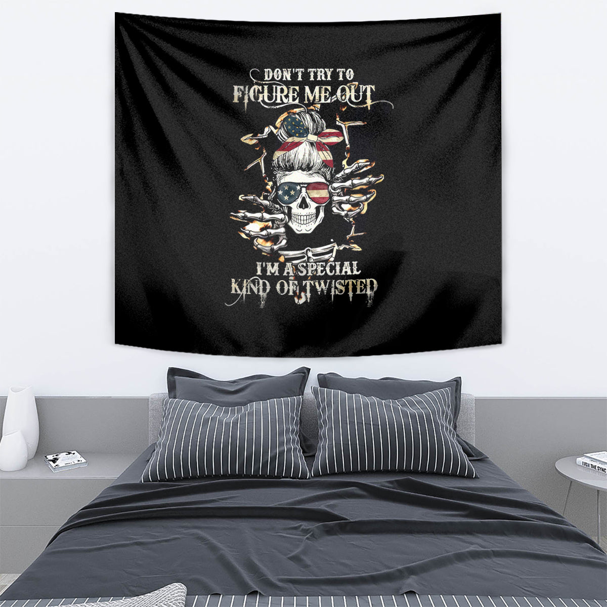Girl Skull Tapestry Don't Try To Figured Me Out I Special Kind - Wonder Print Shop