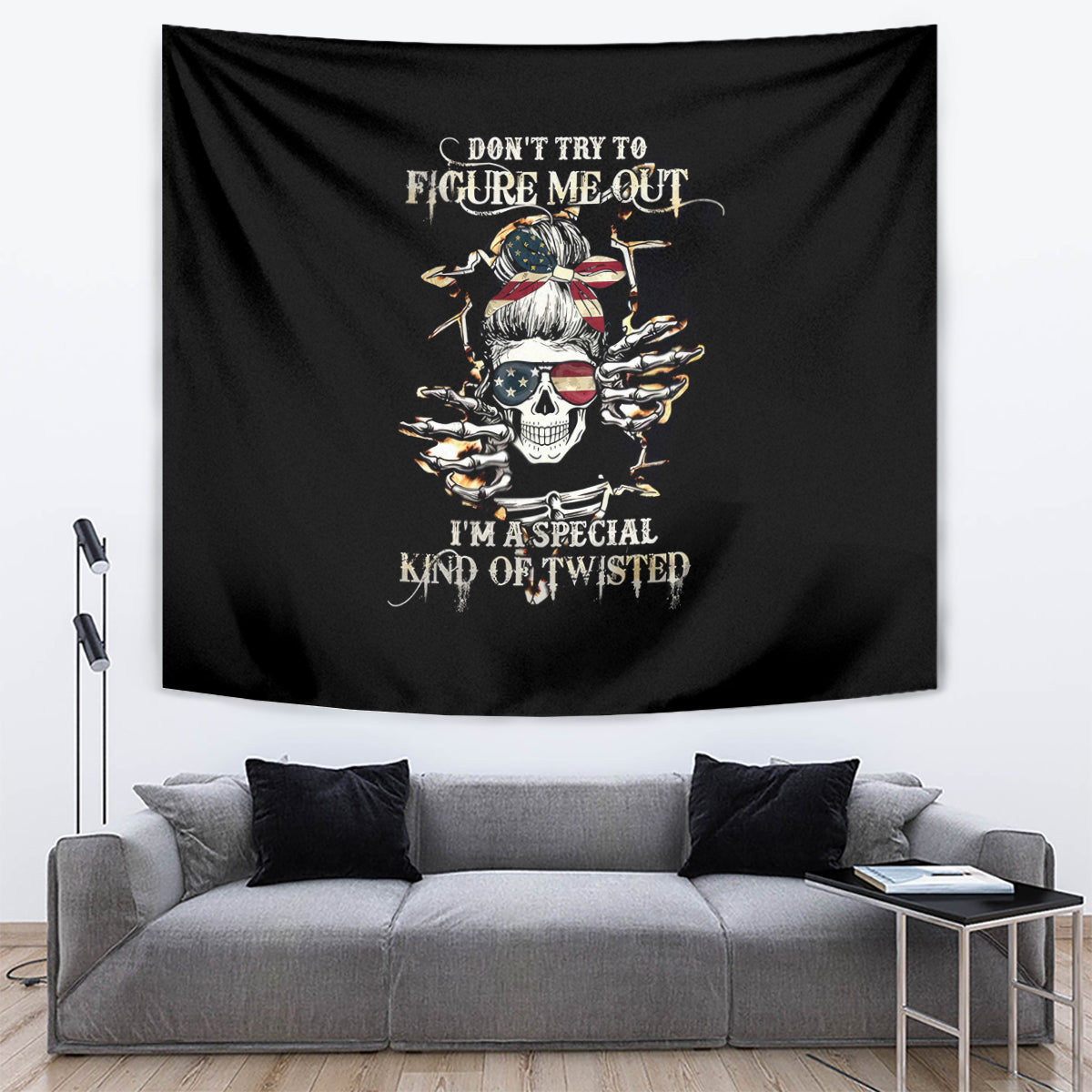 Girl Skull Tapestry Don't Try To Figured Me Out I Special Kind - Wonder Print Shop