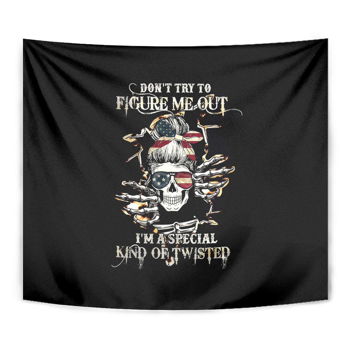 Girl Skull Tapestry Don't Try To Figured Me Out I Special Kind - Wonder Print Shop