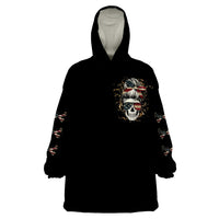 American Skull Wearable Blanket Hoodie I Talk I Smile But Be Carefull When I Silent - Wonder Print Shop