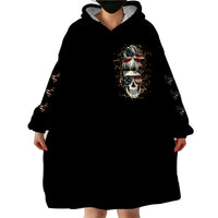 American Skull Wearable Blanket Hoodie I Talk I Smile But Be Carefull When I Silent - Wonder Print Shop