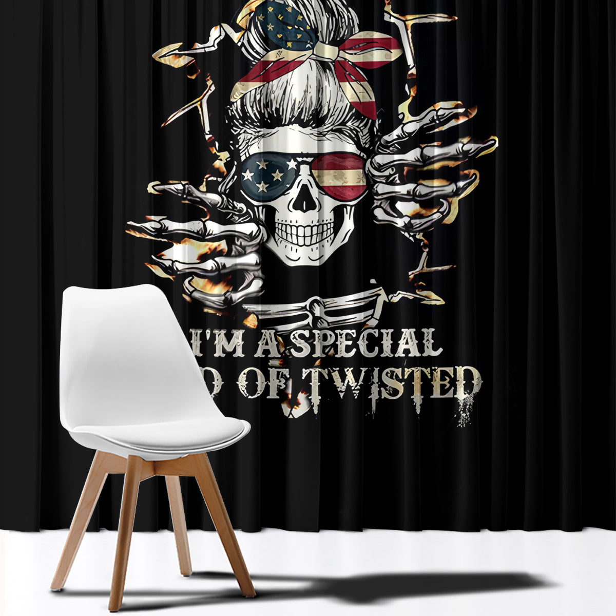 Girl Skull Window Curtain Don't Try To Figured Me Out I Special Kind - Wonder Print Shop