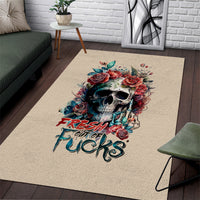 Flower Skull Area Rug Fresh Out Of Fuck - Wonder Print Shop