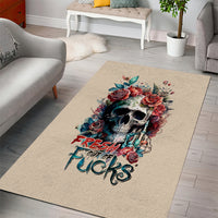 Flower Skull Area Rug Fresh Out Of Fuck - Wonder Print Shop