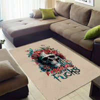 Flower Skull Area Rug Fresh Out Of Fuck - Wonder Print Shop
