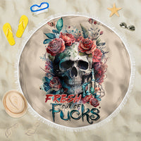 Flower Skull Beach Blanket Fresh Out Of Fuck - Wonder Print Shop