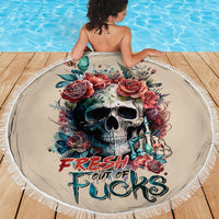 Flower Skull Beach Blanket Fresh Out Of Fuck - Wonder Print Shop
