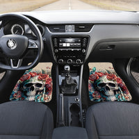 Flower Skull Car Mats Fresh Out Of Fuck - Wonder Print Shop