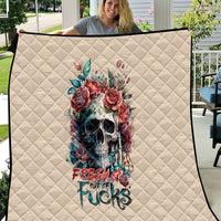 Flower Skull Quilt Fresh Out Of Fuck - Wonder Print Shop
