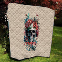 Flower Skull Quilt Fresh Out Of Fuck - Wonder Print Shop